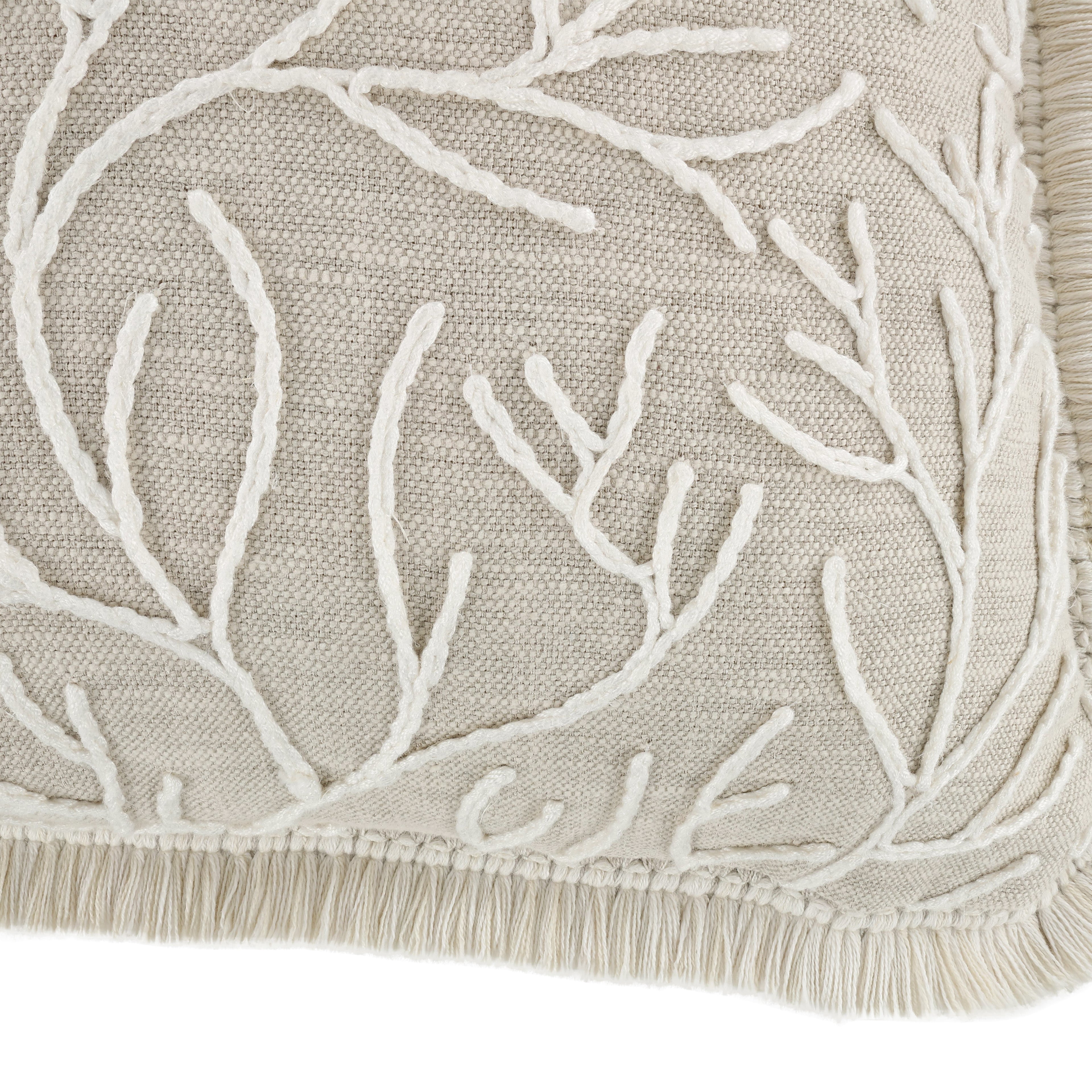 Cerelia 40cm Embroidered Botanical Cushion Birch Villa Nova