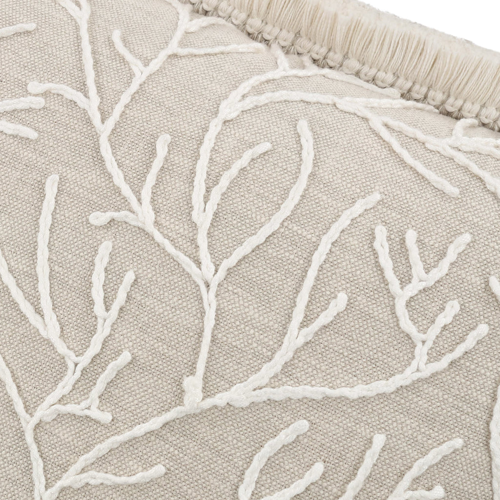 Cerelia 40cm Embroidered Botanical Cushion Birch Villa Nova