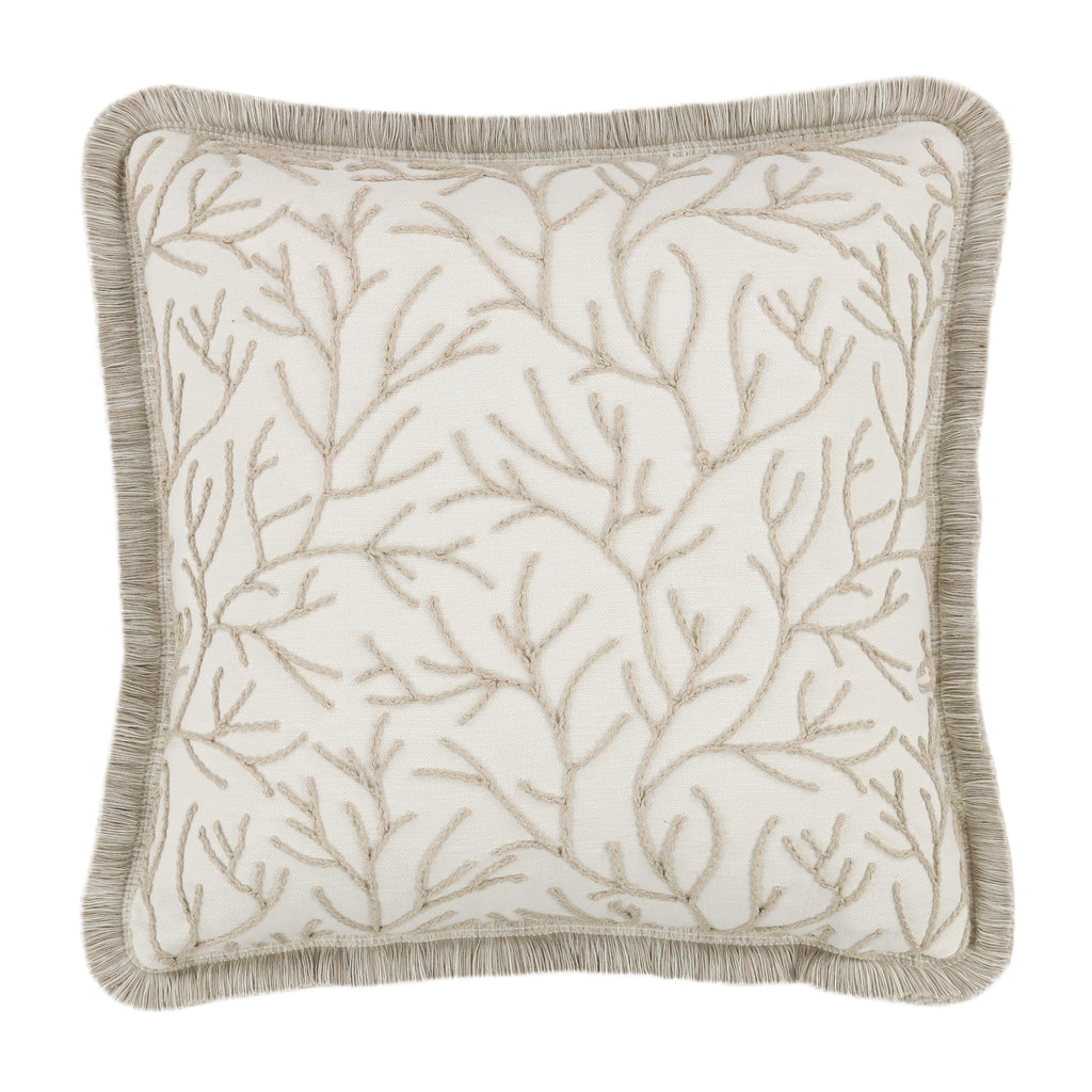 Cerelia 40cm Embroidered Botanical Cushion Calico Villa Nova