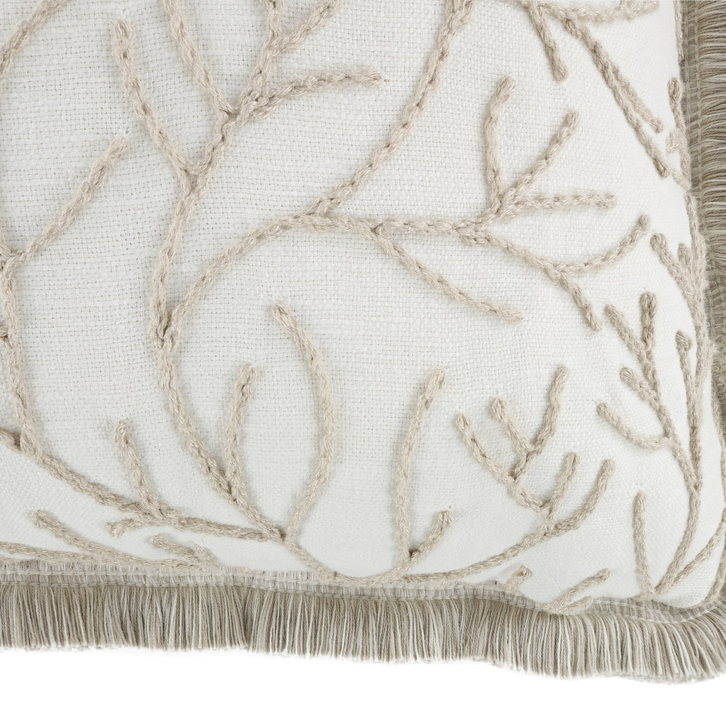 Cerelia 40cm Embroidered Botanical Cushion Calico Villa Nova