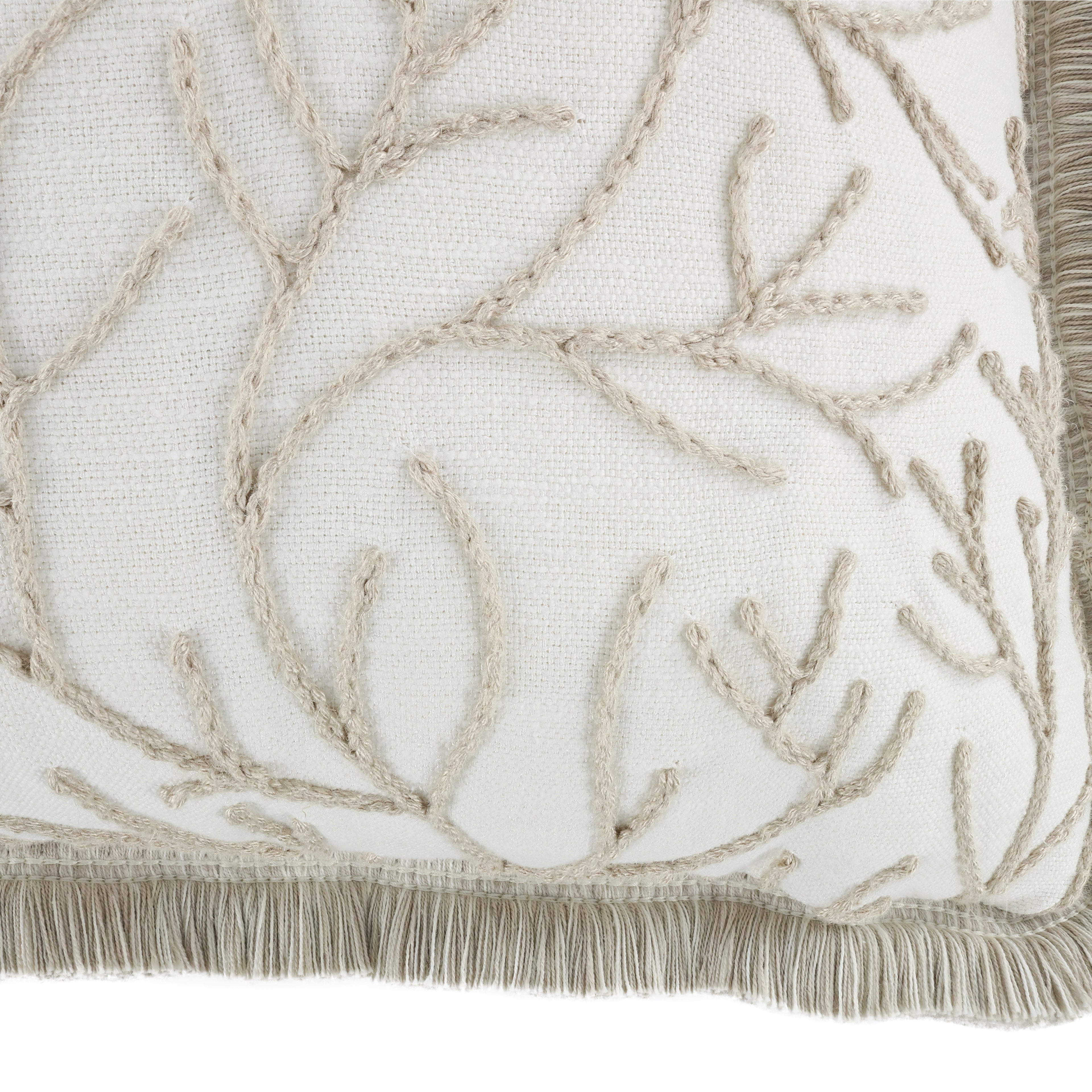Cerelia 40cm Embroidered Botanical Cushion Calico Villa Nova