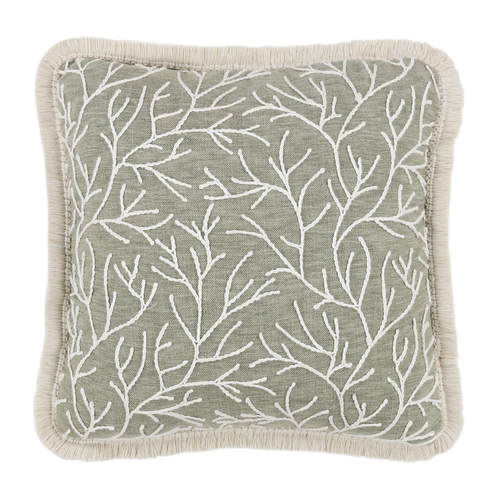Cerelia 40cm Embroidered Botanical Cushion Meadow Villa Nova