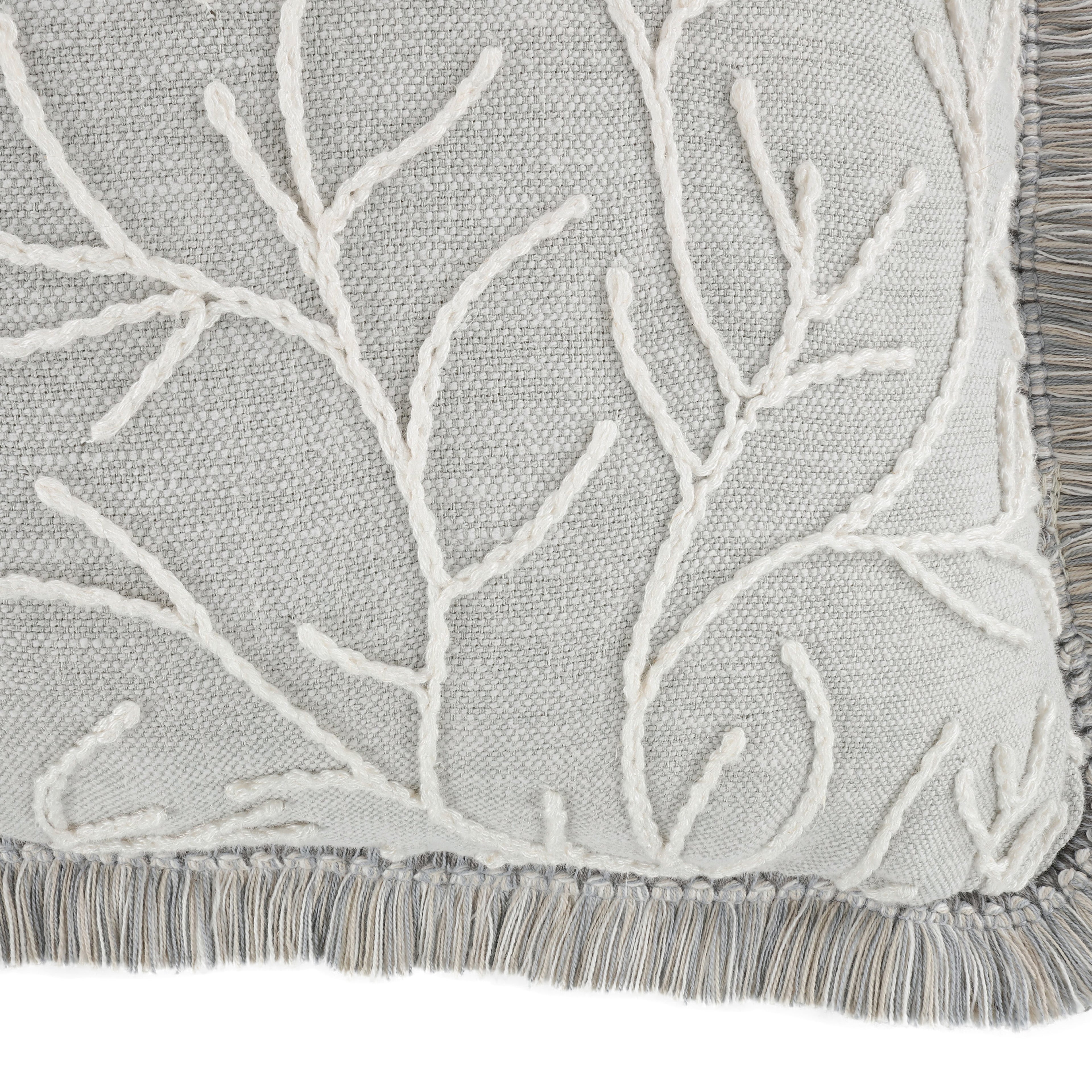 Cerelia 40cm Embroidered Botanical Cushion Cirrus Villa Nova