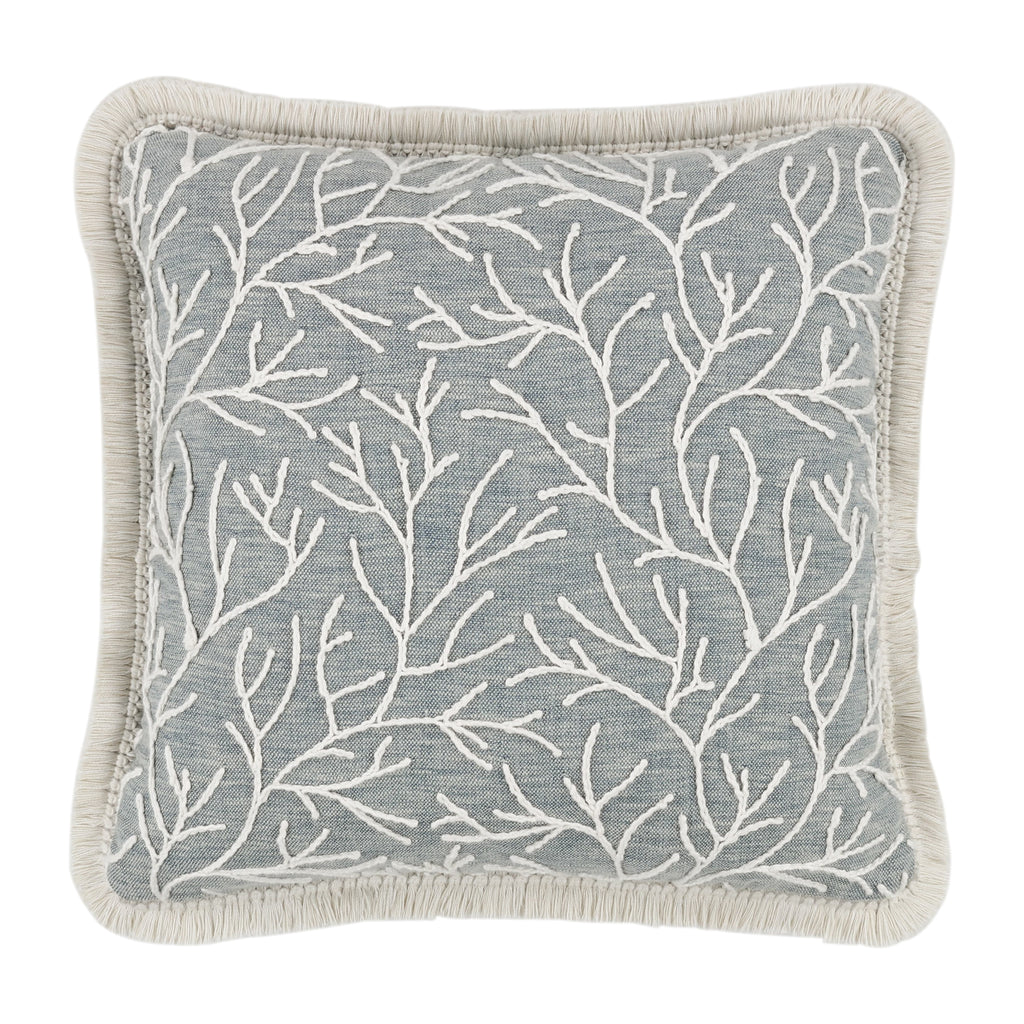 Cerelia 40cm Embroidered Botanical Cushion Baltic Villa Nova