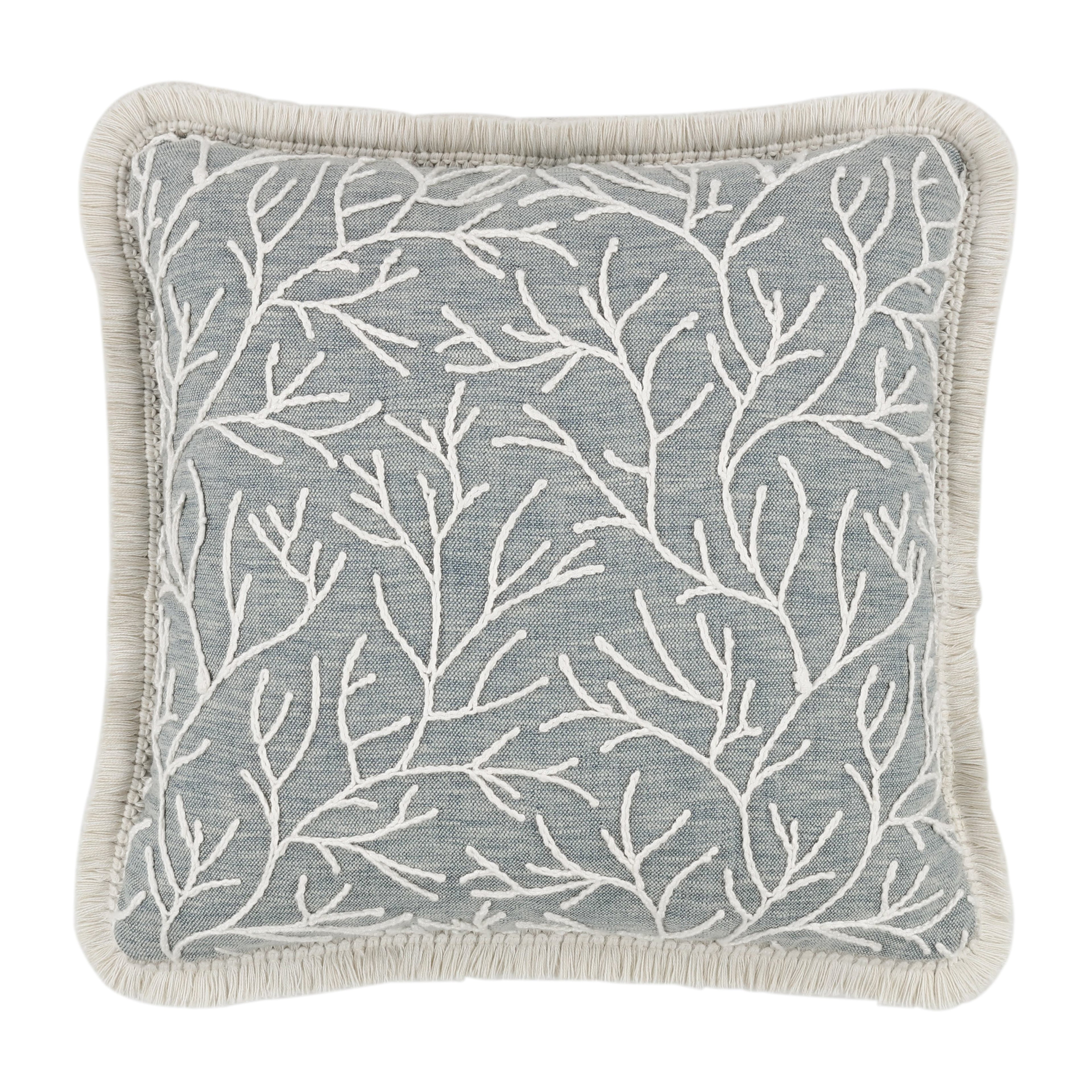 Cerelia 40cm Embroidered Botanical Cushion Baltic Villa Nova