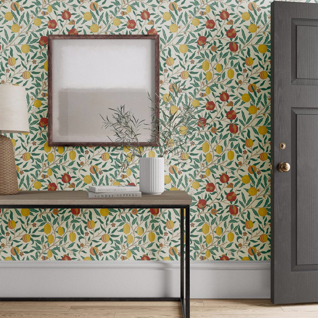 Morris & Co Fruit Green Indigo Madder Floral Wallcovering