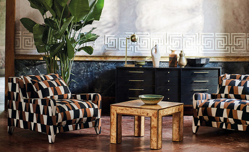Arku Cushion Copper Jacquard Weave Black Edition