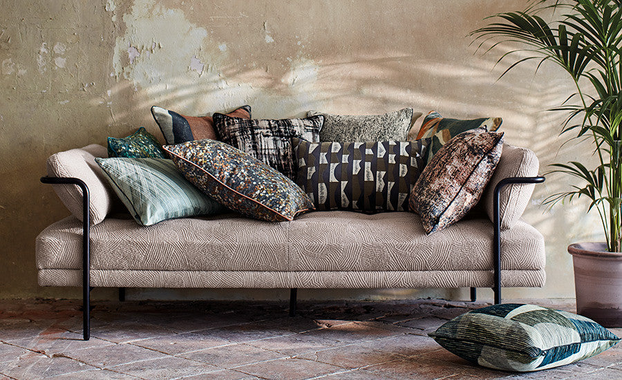 Jackson Cushion Rust Printed Velvet Black Edition