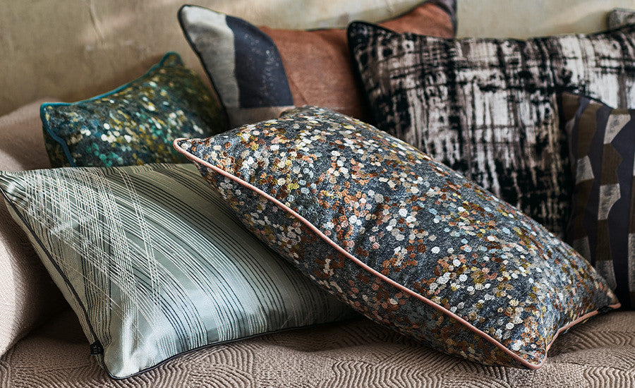 Tabala Cushion Mehndi Decorative Jacquard Weave Black Edition