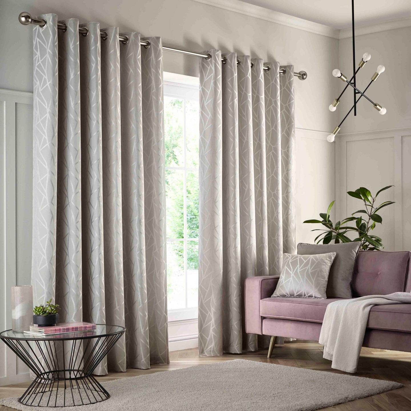 Como Silver Eyelet Curtains by Studio G